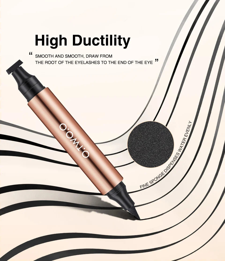 O.TWO.O Black Liquid Eyeliner Pen – Double-Ended Waterproof Fast-Dry Eye Liner for Women