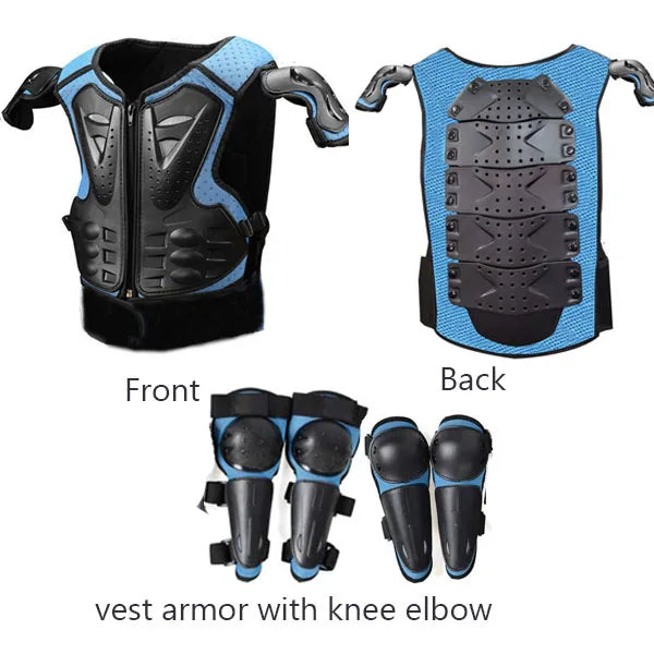 Full Body Protective Armor for Kids & Youth – Motocross, Skating Vest with Chest, Spine, Knee & Elbow Guards (0.8-1.6m)