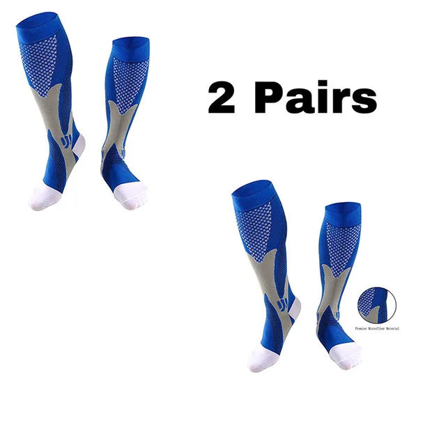 Men's Compression Sports Socks - Running, Cycling, Nursing, Varicose Veins Support, Outdoor Hiking Socks