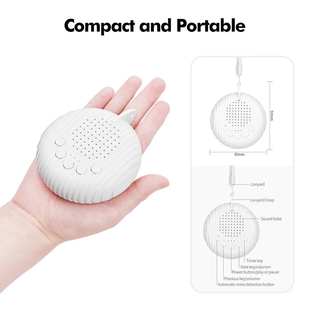 Portable White Noise Sound Machine | Baby Sleep Machine with 10 Soothing Sounds | Volume Adjustable | Built-in Rechargeable Battery