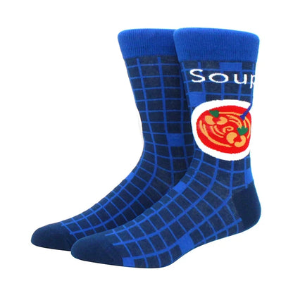 Funny Cartoon Fashion Cotton Socks – Hip Hop Skateboard Style Socks for Men & Women, Beer, Pizza, Astronaut & Pineapple Print Casual Wear Socks