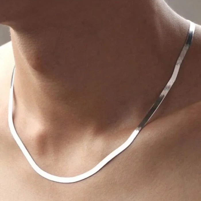 925 Sterling Silver 4MM Blade Chain Necklace – Luxury Jewelry for Men & Women, Wedding & Holiday Gift