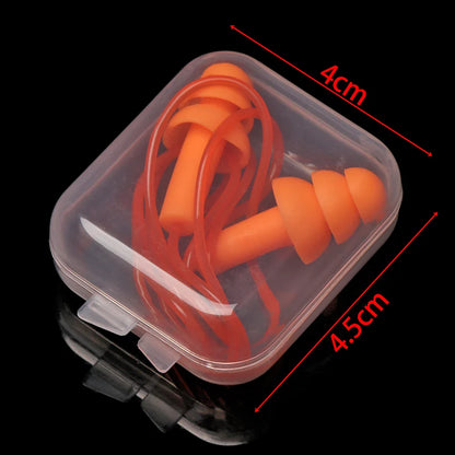 Soft Silicone Ear Plugs with Rope - Water Sports Hearing Protection and Noise Reduction Earplugs for Swimming Pool Use