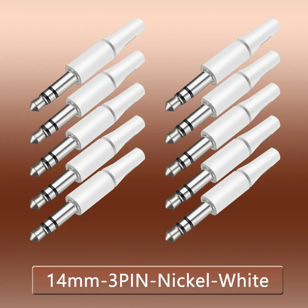10pcs White & Black 3.5mm Stereo Headset Plug Adapter 3/4 Poles Audio Jack Connector for iPhone 2.5mm