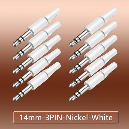 10pcs White & Black 3.5mm Stereo Headset Plug Adapter 3/4 Poles Audio Jack Connector for iPhone 2.5mm