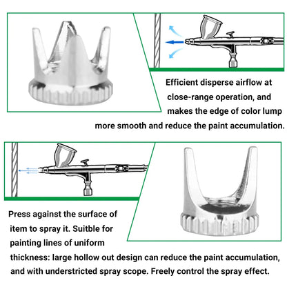 Airbrush Cover Caps – Crown, Tomahawk, Hollow Condensing & Spatter Fan Caps Accessory
