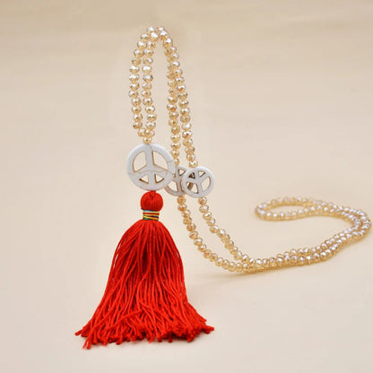 Wooden Bead Tassel Long Necklace - Bohemian Summer Beach Sweater Chain for Women | Mother's Day Gift