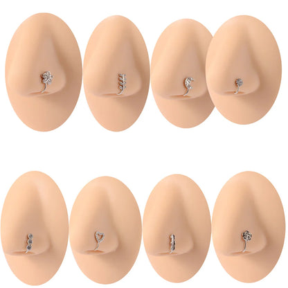 316L Surgical Steel Fake Piercing Jewelry: Non-Piercing Nose Ring Hoop & Ear Clip for Women
