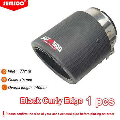 SUMSOO Carbon Fiber Exhaust Tail Tips — Decorative Modified Pipe for Mazda CX-3, CX-4, CX-5, Axela & Atenza