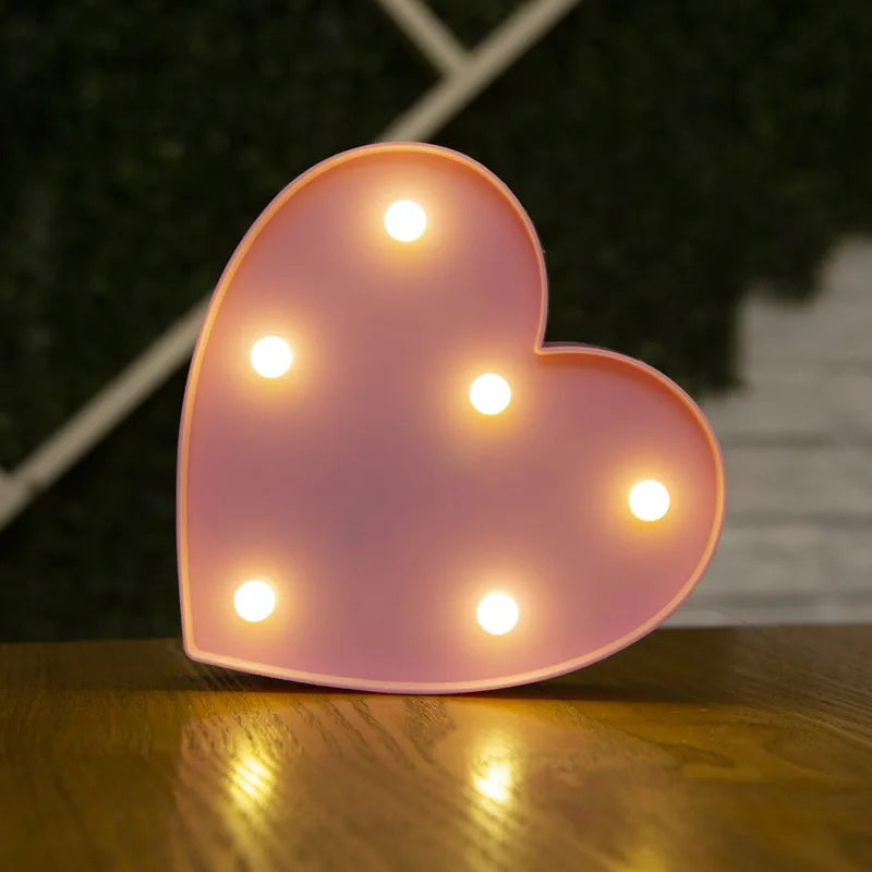 Alphabet & Number LED Lamp Night Light – Warm Battery-Powered Luminous Letter Light for Home, Wedding, Birthday & Party Decoration