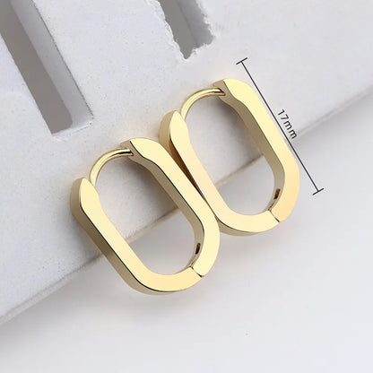 MEYRROYU Stainless Steel Mini Hoop Earrings – 3 Color Geometric Jewelry for Women & Men