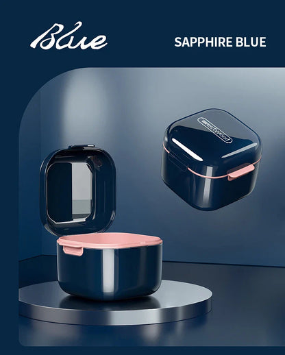 Orthodontic Retainer Storage Box – Portable Teeth Denture Cleaner & Soaking Case for Braces