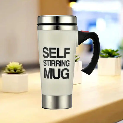 NEW!!! Stainless Steel Self-Stirring Coffee Cup with Custom Logo - Battery or Rechargeable