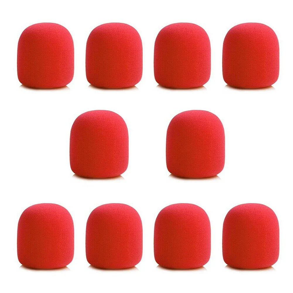 10pcs Thick Microphone Foam Covers - Professional Windscreen Sponge Caps for Studio Mic Protection