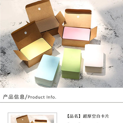 100pcs Kraft Paper Cards – Blank Color Business Cards, Message & Thank You Cards, Writing Labels, Bookmarks & Learning Cards