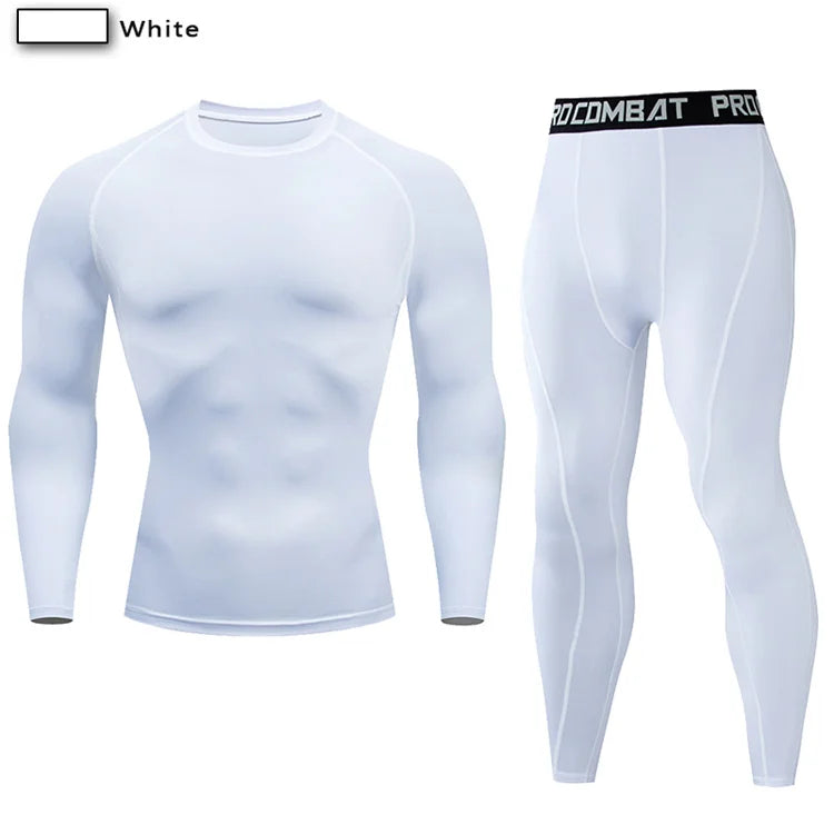 2-Piece Men’s Compression Sportswear Set — Gym, Yoga, Workout & Jogging Tracksuit