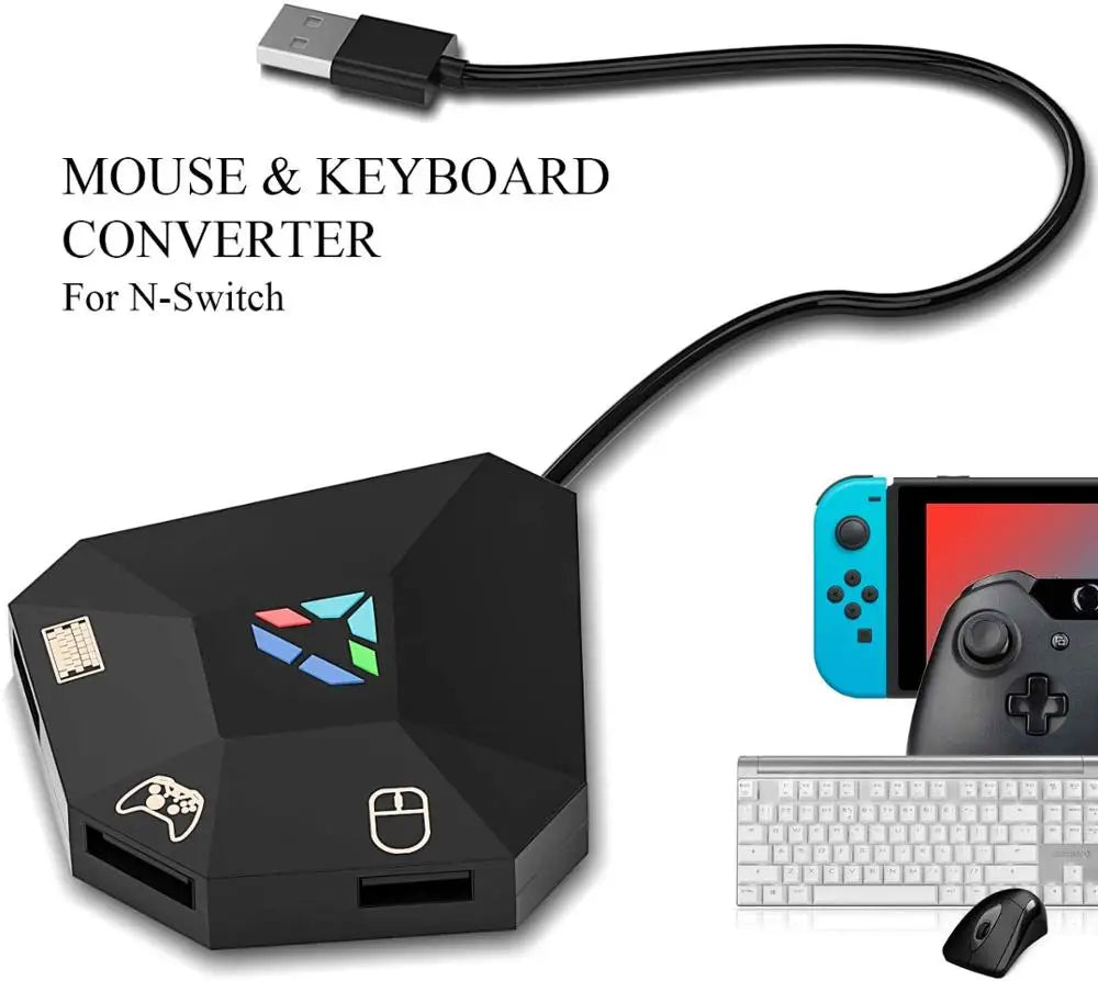 Keyboard & Mouse Adapter – Compatible with Nintendo Switch, PS4, PS3, Xbox One, Xbox 360