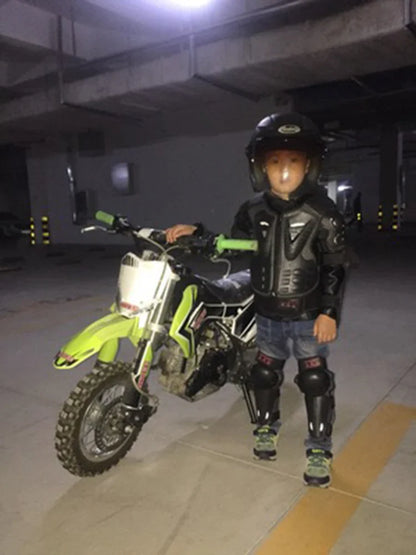 Kids Motocross Body Armor Vest – Chest, Spine & Knee Protection Gear for Boys & Girls (Height 0.85–1.7m)