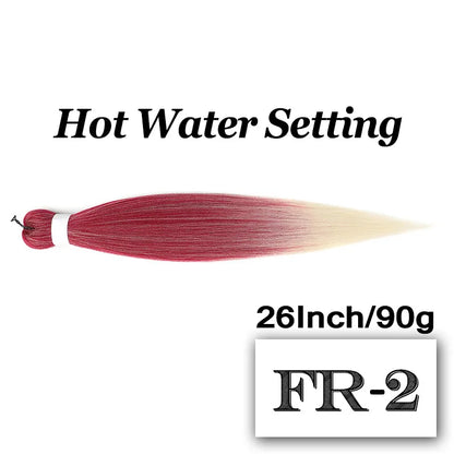 26-Inch Pre-Stretched Braiding Hair Extensions – Synthetic Afro Crochet Braids for DIY, Jumbo Braid in Purple, Pink, Peach & Red