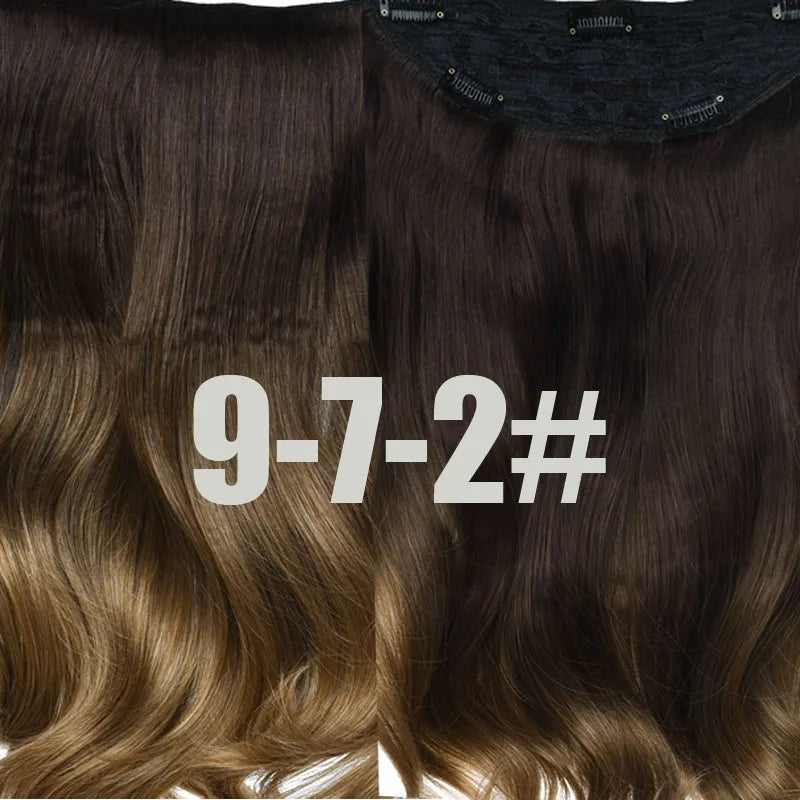 DinDong 32" Clip-In Hair Extensions — 210G Synthetic Wavy, Heat Resistant, 613# Blonde & 19 Colors