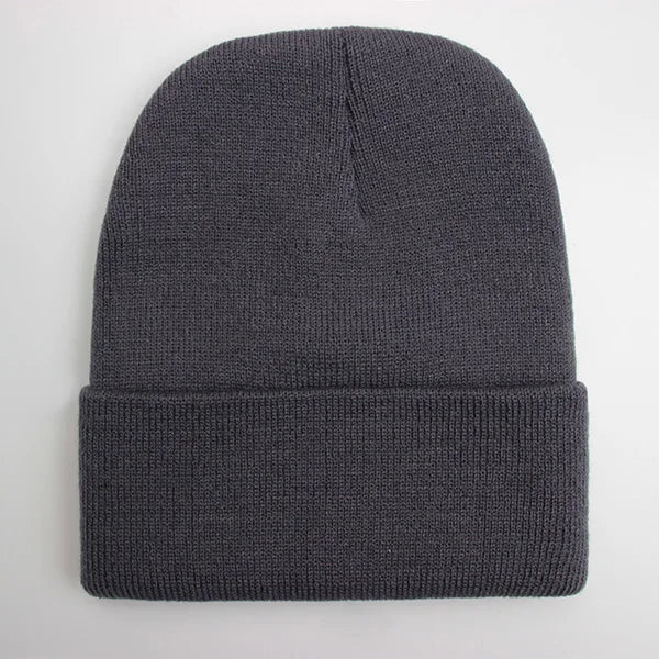 Solid Unisex Beanie – Soft Warm Wool Blend Knitted Cap for Men and Women, Autumn Winter Skullcap, Ski Hat, 24 Colors
