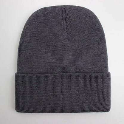 Solid Unisex Beanie – Soft Warm Wool Blend Knitted Cap for Men and Women, Autumn Winter Skullcap, Ski Hat, 24 Colors
