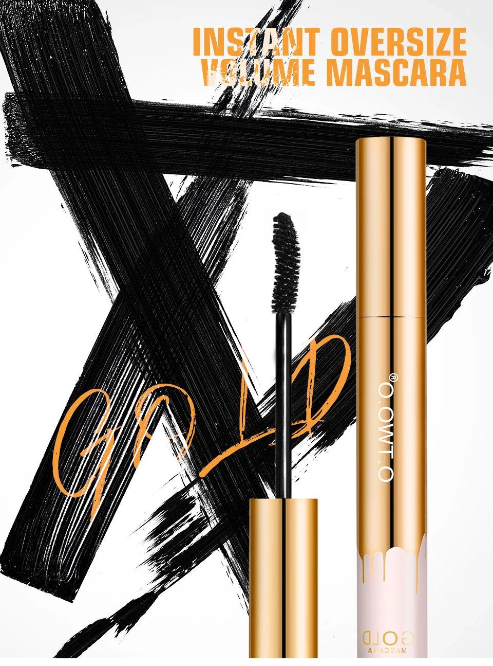 O.TWO.O 3D Fiber Thick Lengthening Mascara – Long Black Lash Eyelash Extension with Brush, Professional Eye Cosmetics