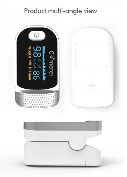 KIUZOU Finger Pulse Oximeter – SPO2, PR, PI, RR Blood Oxygen Saturation & Heart Rate Monitor, OLED Display