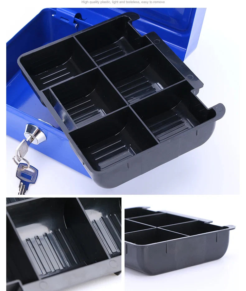 2025 Stainless Steel Petty Cash Money Box with Key Lock – Small Lockable Safe for Home Security & Decoration