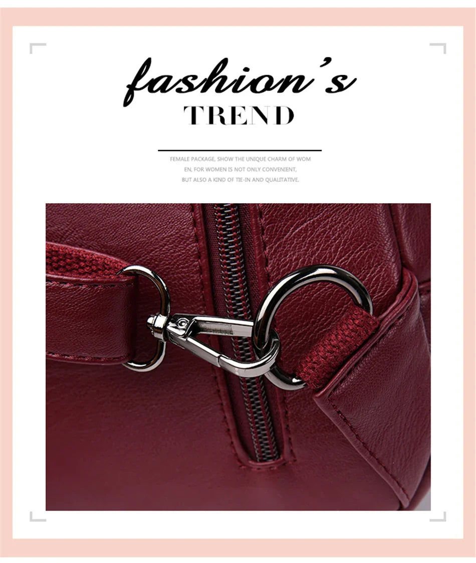 Multifunctional Women's Leather Backpack - Casual Style for Teen Girls, School and Travel Bagpack, Ladies' Chest Bag Sac