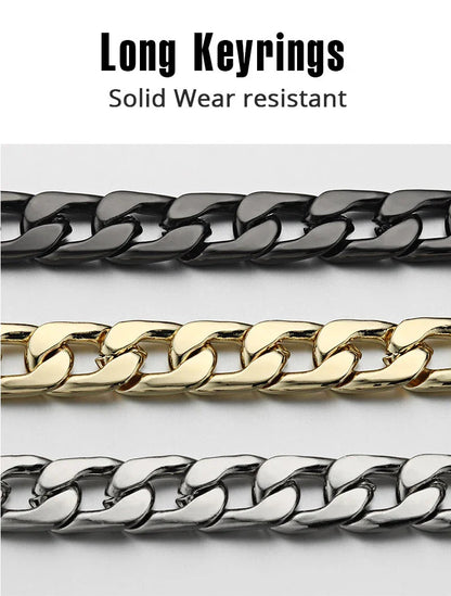 40cm Metal Key Chains – Wallet & Belt Chain for Hipster Pants, Hip Hop, Rock, Punk Street Style, Anti-Lost Keyring for Men (K404)