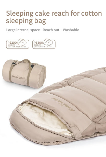 Naturehike PS300 Cotton Sleeping Bag – Wearable Winter Sleeping Bag for Hiking, Camping & Travel