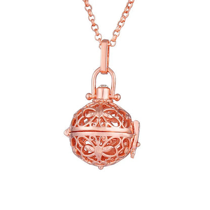 Mexico Music Ball Hollow Zircon Pendant Necklace – Vintage Perfume Aromatherapy Locket for Women