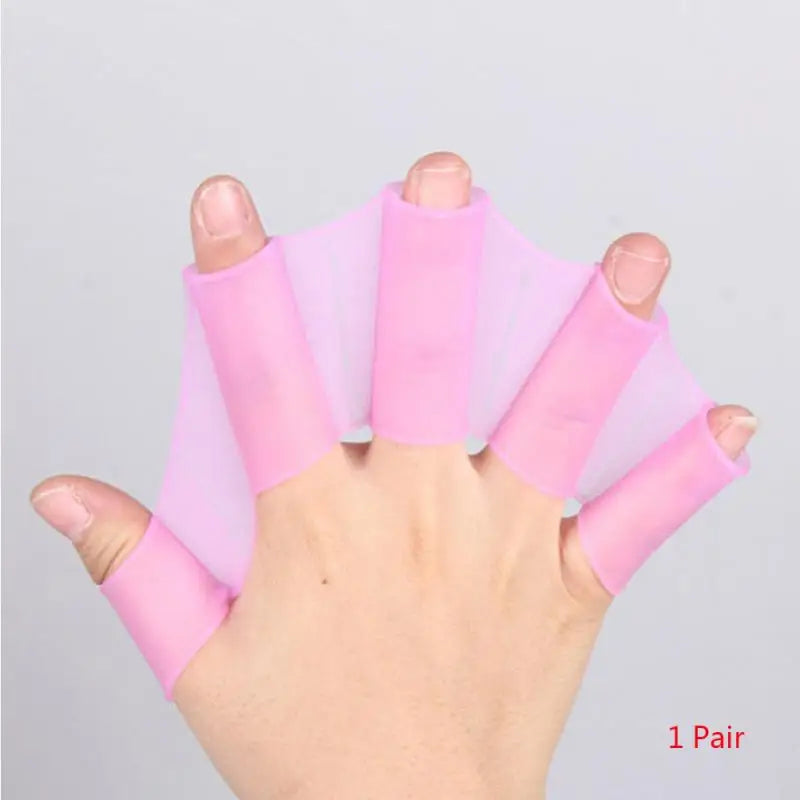Frog Type Silicone Hand Fins Flippers - 1 Pair Unisex Swimming Finger Webbed Gloves for Water Sports