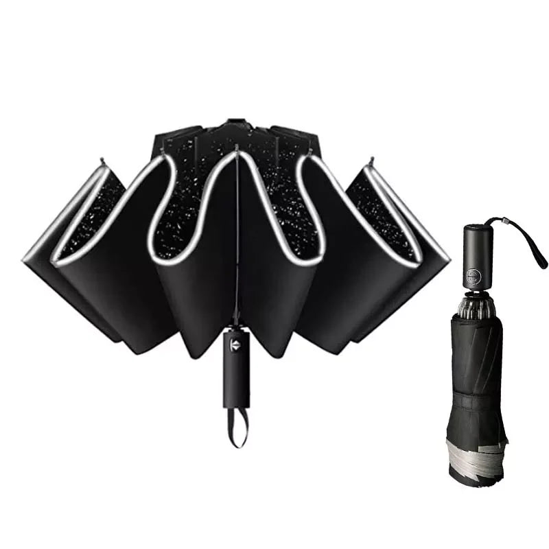 Stay Dry and Stylish with our Inverted Umbrella – Windproof, Folding, and Reflective!