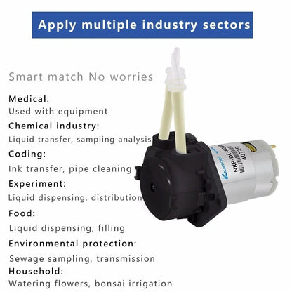Kamoer DC 12V/24V Dosing Pump - Peristaltic Pump with Connector for Arduino, Aquarium, Lab & DIY Liquid Applications