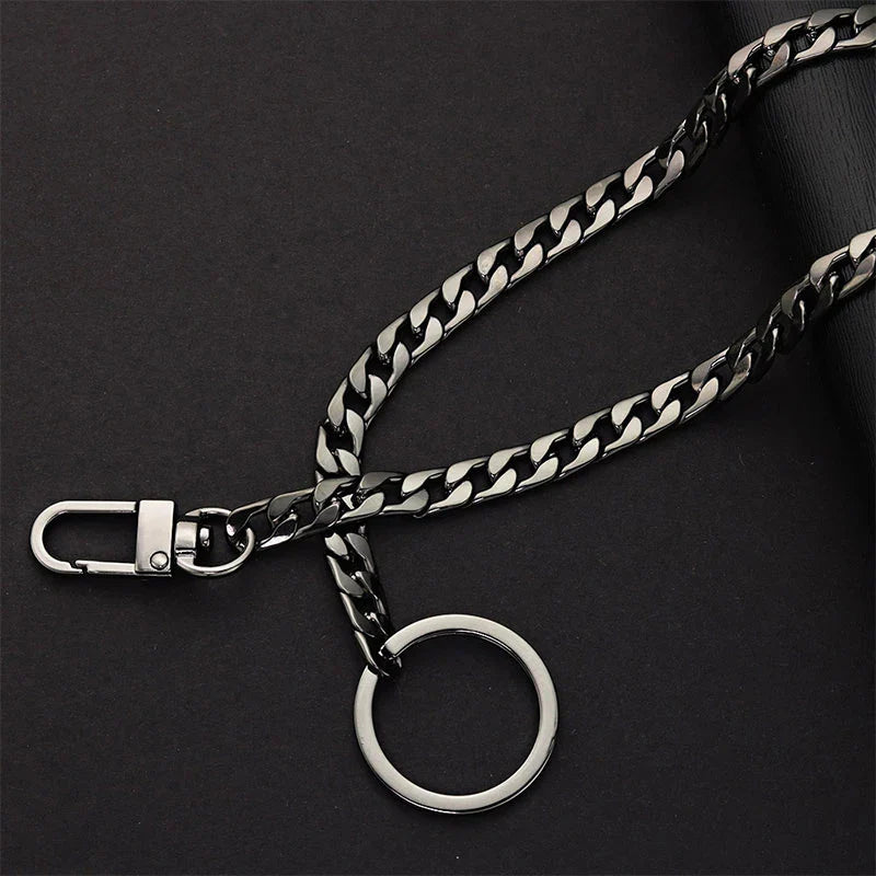 40cm Metal Key Chains – Wallet & Belt Chain for Hipster Pants, Hip Hop, Rock, Punk Street Style, Anti-Lost Keyring for Men (K404)