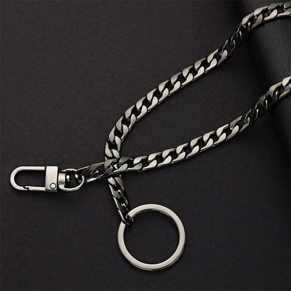 40cm Metal Key Chains – Wallet & Belt Chain for Hipster Pants, Hip Hop, Rock, Punk Street Style, Anti-Lost Keyring for Men (K404)