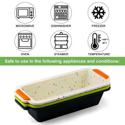 FAIS DU Rectangular Silicone Bread Pan — Non-Stick Toast & Cake Mold, Long Square Bakeware Tray
