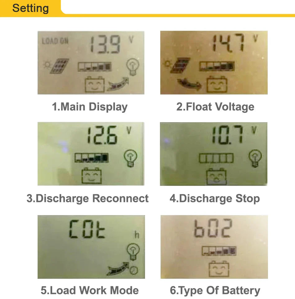 MPPT Solar Charge Controller — 30A-100A Dual USB LCD Regulator for 12V/24V Solar Panels with Load Control