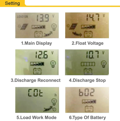 MPPT Solar Charge Controller — 30A-100A Dual USB LCD Regulator for 12V/24V Solar Panels with Load Control