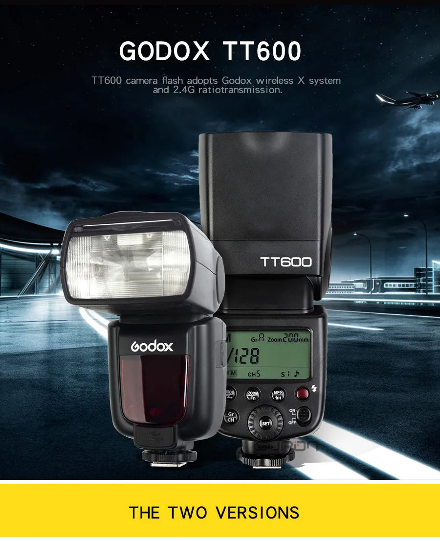 Godox TT600 2.4G Wireless TTL Speedlite + X2T Trigger — Compatible with Canon, Nikon, Sony, Fuji, Olympus