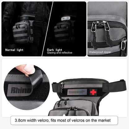 Rhinowalk 3L Motor Waist Bag – Motorcycle Waist Pack, Leg Bag, Thigh Belt, Hip Bum Fanny Pack for Cell/Mobile Phone, Travel
