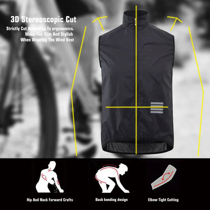KEMALOCE 2023 Cycling Vest - Navy Blue Windproof Sleeveless Bicycle Gilet, Lightweight MTB Sports Wind Vest for Men