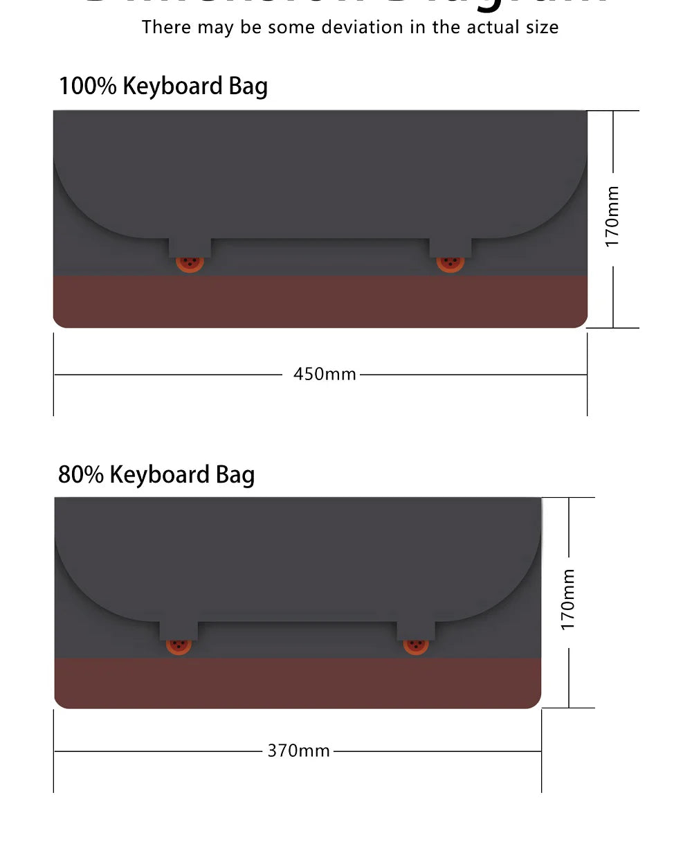 PU Felt Keyboard Carrying Case – Protective Bag for Planck 40%, 60%, 80%, 100%, GH60, XD64, TADA68, TKL 87/104, ANSI, BM60/65/68, Poker Keyboards