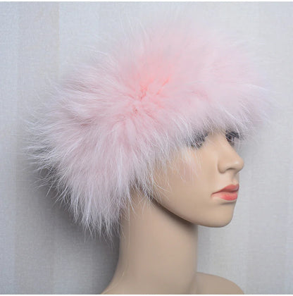 2025 Real Fox Fur Scarf and Headband – Luxury Winter Neck Warmer for Women, 100% Natural Fur, Elastic Ring Muffler