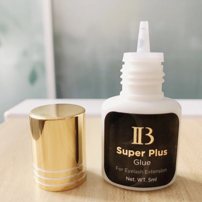 IB Super Plus Eyelash Extension Glue — 5/10 Bottles Original IBeauty Gold Cap Black Adhesive for False Lashes and Makeup Tools