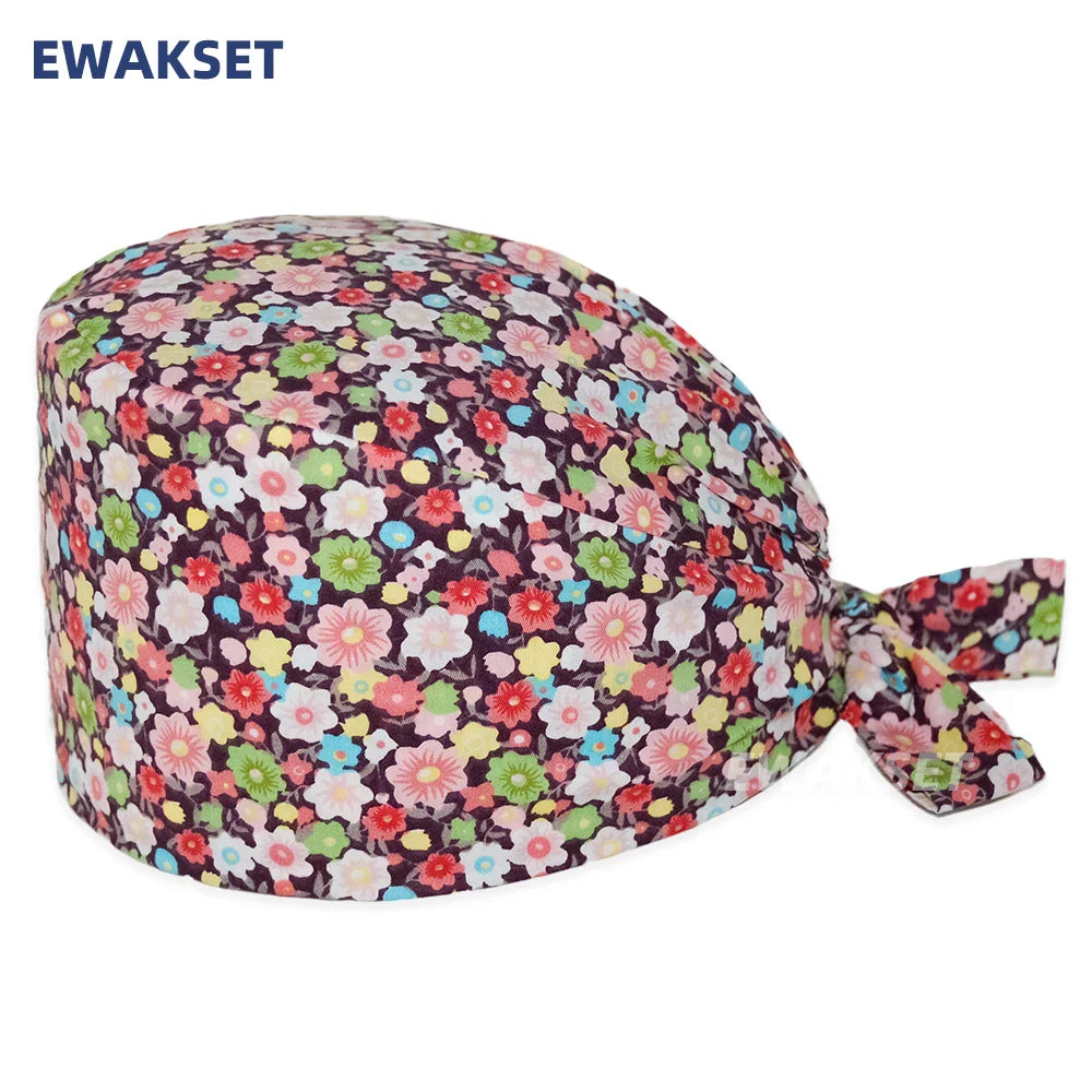 Unisex Soft Scrub Cap – Cartoon Print Surgical Hat for Men and Women, Operating Room Nursing Accessories