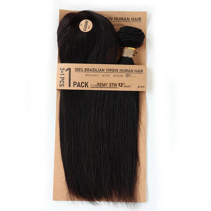Kinky Curly Human Hair Bundles with Closure – Short Indian Hair Bundles with Circular Closure