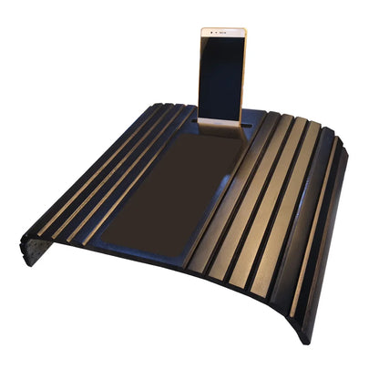 Bamboo Wood Sofa Arm Tray with Phone Holder – Flexible Couch Arm Table for Drinks, Snacks & Remote Control